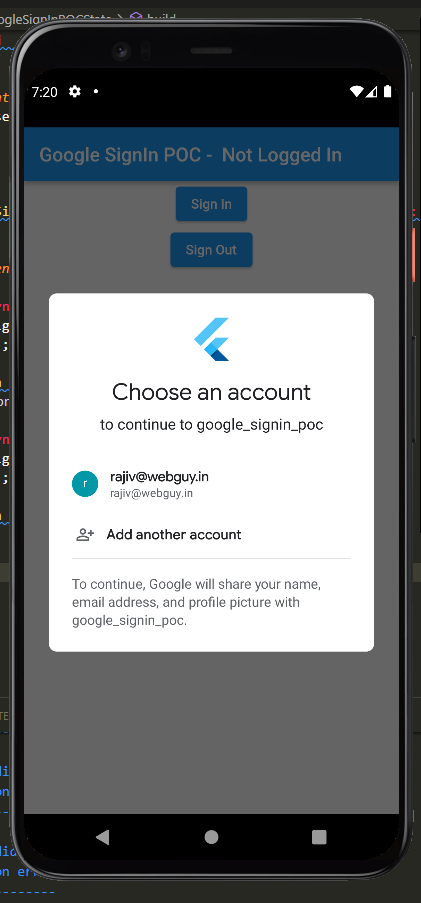 Google Sign In Using Flutter