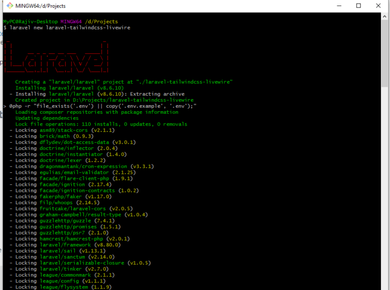 Create New Laravel 8.0 Project With TailwindCSS and LiveWire - Rajiv Verma
